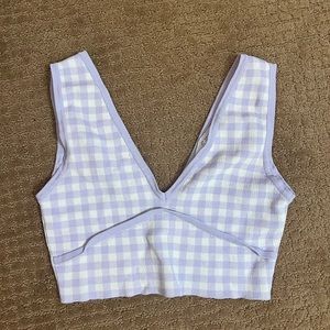 Zara purple gingham tank medium